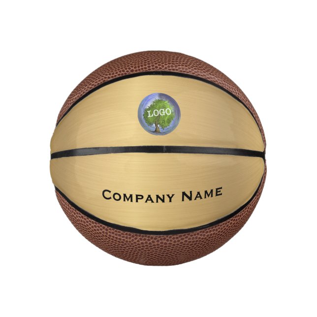 Mini-Gold-Firmenlogo Mini Basketball (Vorderseite)
