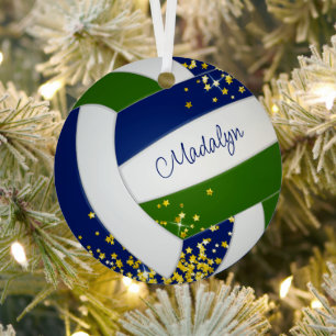 Mini Gold Stars Blau grüne Volleyballmannschaft Ornament Aus Metall