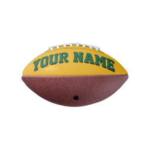 Mini GOLD UND GRÜNE Personalisiert Football