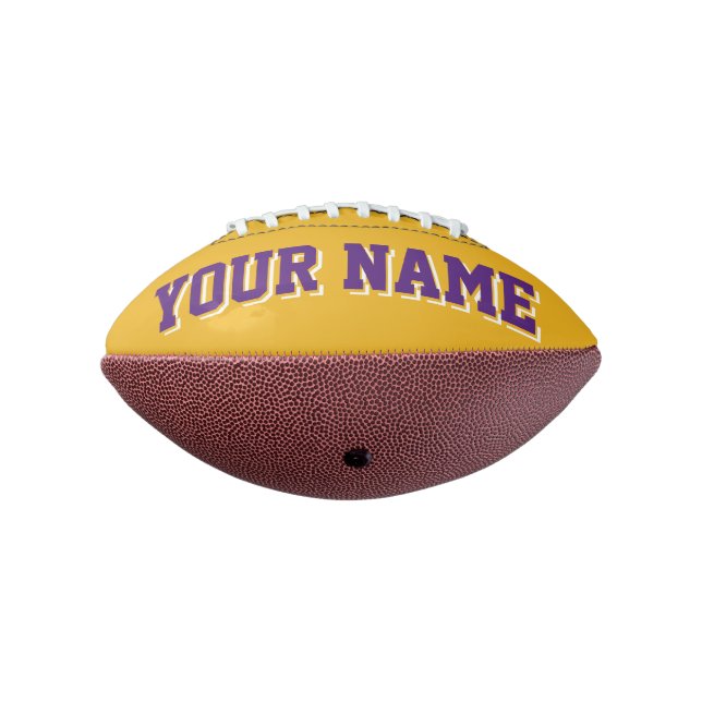 Mini-GOLD UND LILA Personalisierter Fußball Football (Gedreht 270)