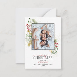 Mini Gold Winter Greenery Frohe Weihnachtsfeier Fo Mitteilungskarte