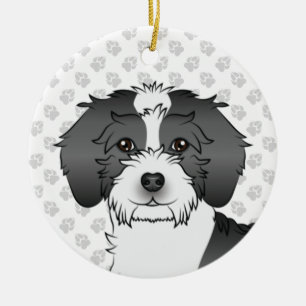 Mini Goldendoodle Dog Head Keramik Ornament
