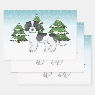 Mini Goldendoodle Winterwald in Schwarzwald Geschenkpapier Set