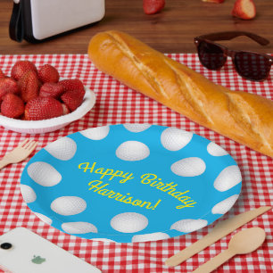 Mini Golf Balls Geburtstagsparty Kinder Blue Pappteller