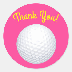 Mini Golf Balls Geburtstagsparty Kinder Rosa Runder Aufkleber