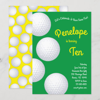 Mini Golf Balls Kindergeburtstag Party Sports Einladung