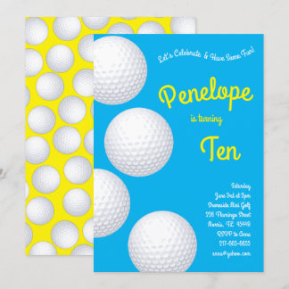 Mini Golf Balls Kindergeburtstag Party Sports Einladung