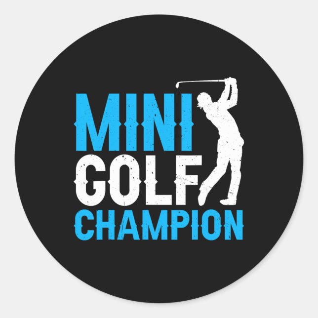 Mini Golf Champion — Runder Aufkleber (Vorderseite)