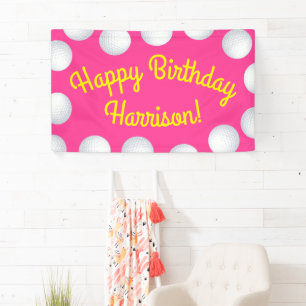 Mini Golf Geburtstagsparty Pink Banner