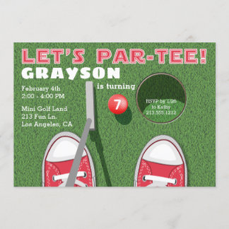 Mini Golf Par-T-Shirt Putt Putt Putt Boy's Geburts Einladung