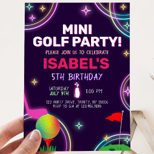 Mini-Golf-Party Geburtstag Einladung