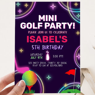 Mini-Golf-Party Geburtstag Einladung