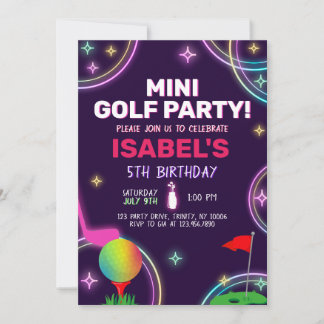 Mini-Golf-Party Geburtstag Einladung