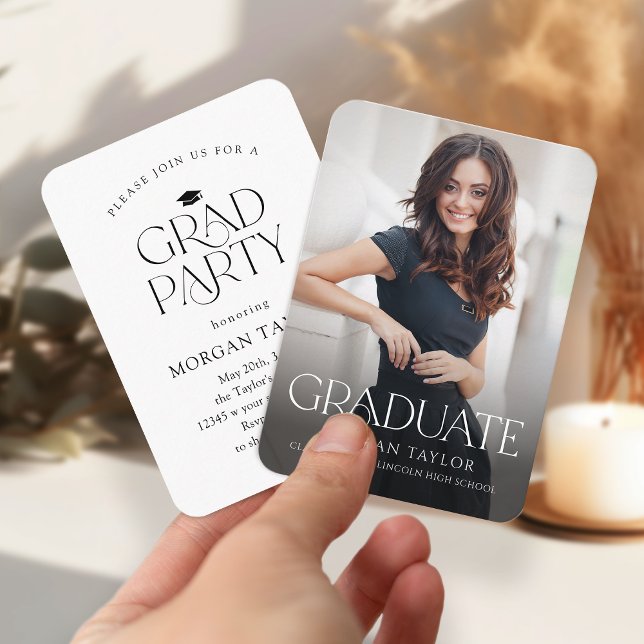 Mini Graceful Elegance Foto Abschluss laden Begleitkarte (Mini Graceful Elegance Photo Graduation Invite)