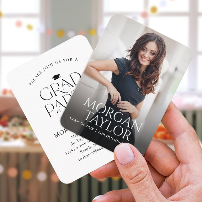 Mini Graceful Elegance Foto Abschluss laden Begleitkarte (Mini Graceful Elegance Photo Graduation Invite)