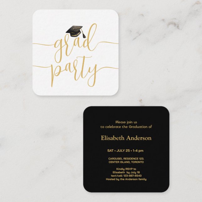 Mini Graduation Party Invitation Classe De 2025 (Devant / Derrière)