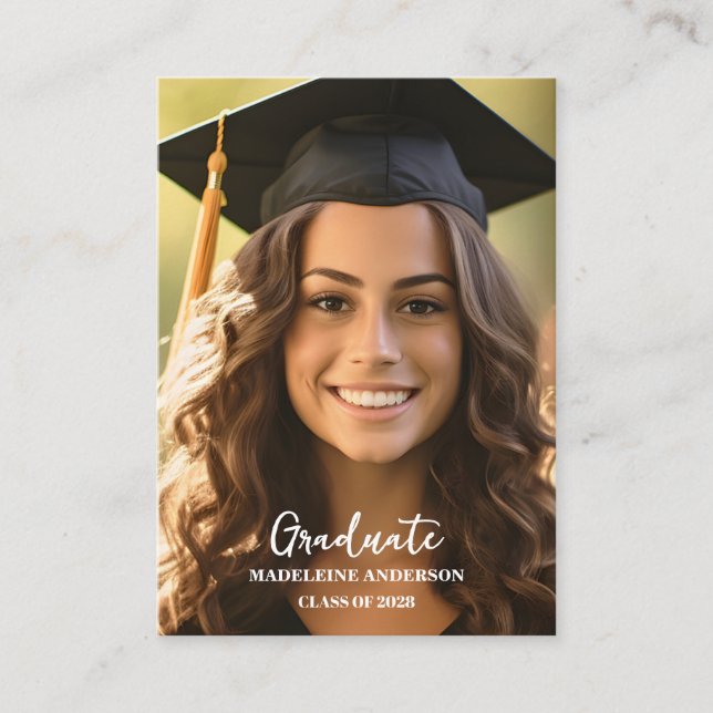 Mini Graduation Photo QR Code Website  Begleitkarte (Vorderseite)