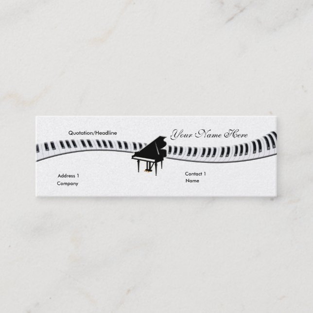 Mini Grand piano et Carte de visite de clavier (Devant)