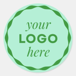 Mini-Green-Business-Logo-Scallop-Circle-Aufkleber Runder Aufkleber