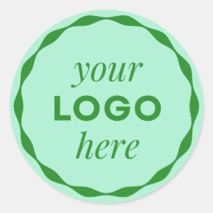 Mini-Green-Business-Logo-Scallop-Circle-Aufkleber Runder Aufkleber