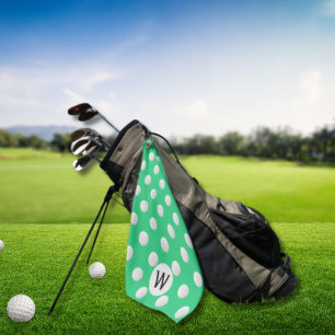 Mini Green Golf Ball Muster Monogram Personalisier Golfhandtuch