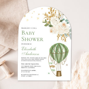 Mini Green Hot Air Ballon Arch Baby Dusche Einladung