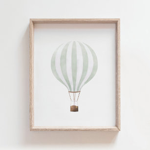 Mini Green Hot Air Ballon Kinderzimmer Decor Poste Poster
