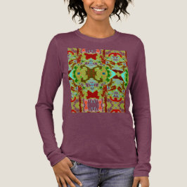 Mini Green Olive Abstrakte Blume Tile Art Tri-Blend Shirt