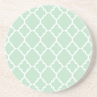 Mini Green Quatrefoil marokkanisches Muster Sandstein Untersetzer