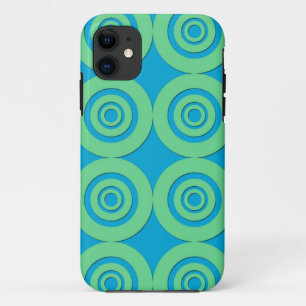 Mini Green Turquoise Circles Modernes Muster Case-Mate iPhone Hülle