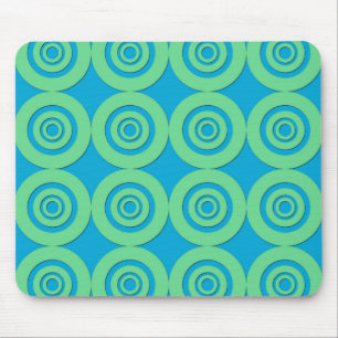 Mini Green Turquoise Circles Modernes Muster Mousepad