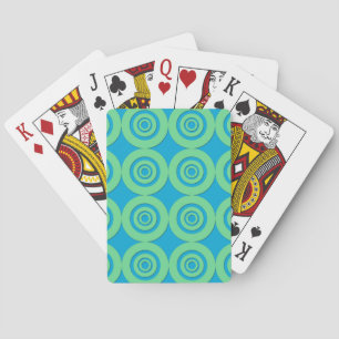Mini Green Turquoise Circles Modernes Muster Spielkarten