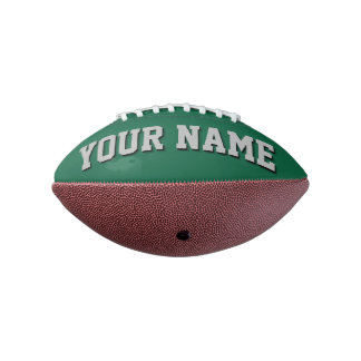 Mini GREEN UND SILVER GRAU Personalisiert Football