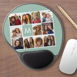 Mini Green Unique Foto Collage Custom Monogram Gel Mousepad<br><div class="desc">Verwenden Sie bis zu 11 Quadrat Instagram oder selbstständige Fotos,  um ein einzigartiges und persönliches Geschenk zu schaffen. Oder man behalte den Hipster Welpe und macht einen trendigen Sake. Wenn Sie die Bilder anpassen müssen,  klicken Sie auf das Werkzeug anpassen,  um Änderungen vorzunehmen.</div>