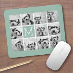 Mini Green Unique Foto Collage Custom Monogram Mousepad<br><div class="desc">Verwenden Sie bis zu 11 Quadrat Instagram oder selbstständige Fotos,  um ein einzigartiges und persönliches Geschenk zu schaffen. Oder man behalte den Hipster Welpe und macht einen trendigen Sake. Wenn Sie die Bilder anpassen müssen,  klicken Sie auf das Werkzeug anpassen,  um Änderungen vorzunehmen.</div>