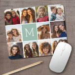 Mini Green Unique Foto Collage Custom Monogram Mousepad<br><div class="desc">Verwenden Sie bis zu 11 Quadrat Instagram oder selbstständige Fotos,  um ein einzigartiges und persönliches Geschenk zu schaffen. Oder man behalte den Hipster Welpe und macht einen trendigen Sake. Wenn Sie die Bilder anpassen müssen,  klicken Sie auf das Werkzeug anpassen,  um Änderungen vorzunehmen.</div>