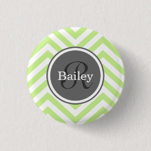 Mini Green Zickzack Monogram Button