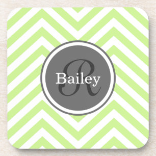 Mini Green Zickzack Monogram Untersetzer