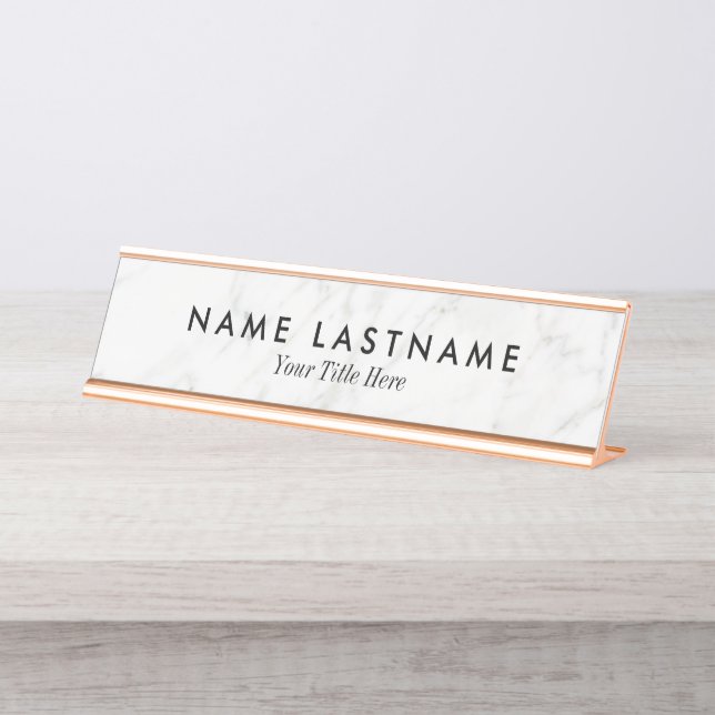 Mini-gris Marbre blanc personnalisé plaque signalé (Devant)