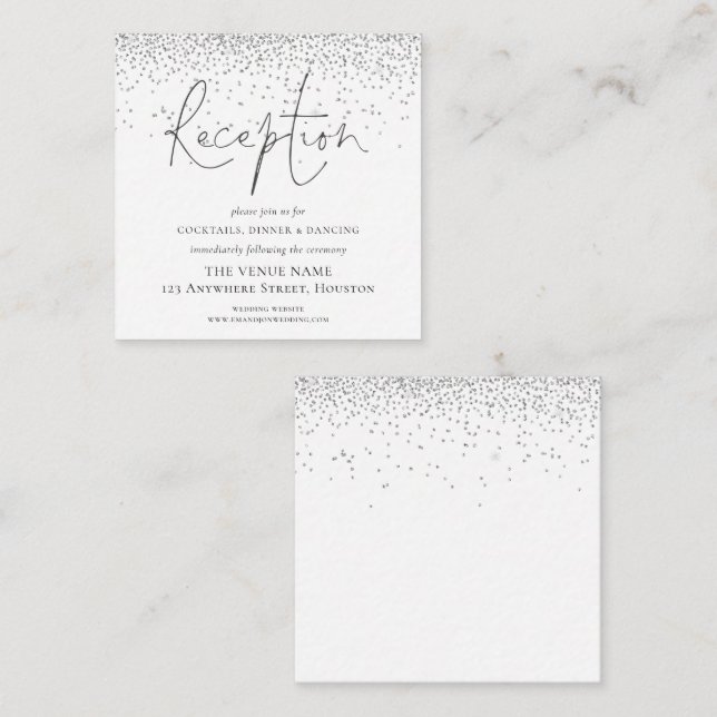 MINI-GRÖSSE - Einzelheiten zur Hochzeitsempfehlung Begleitkarte (Vorne/Hinten)