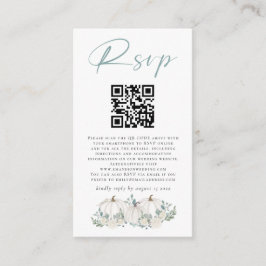 Mini Größe White Pumpkins QR Code Wedding RSVP Enc Begleitkarte