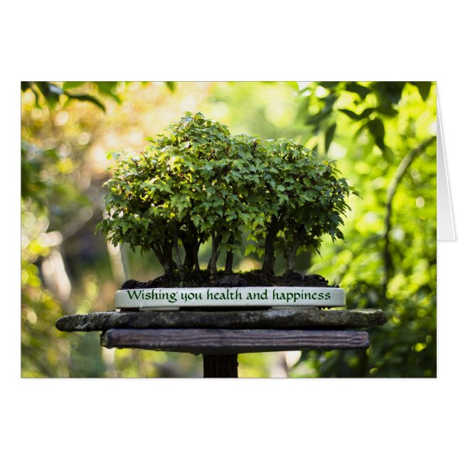 Mini-Grünwald Bonsai Pot Pedestal Blätter (Vorderseite (Horizontal))