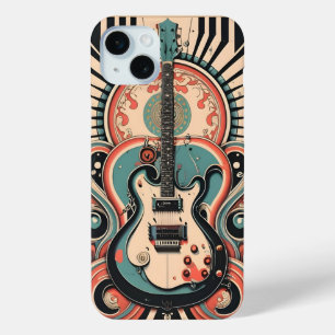 Mini Guitare stylisée art déco Apple iPhone 15 Coque