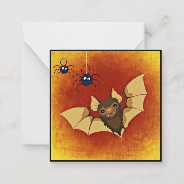 Mini Halloween Card Spike and Bats Mitteilungskarte (Vorderseite)