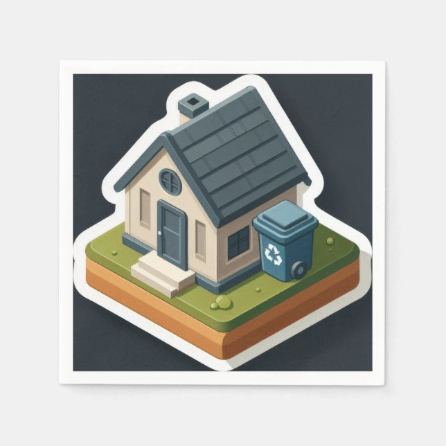 Mini-Haus Serviette (Vorderseite)