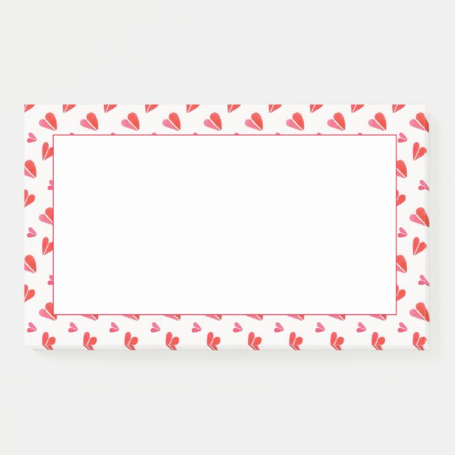 MINI HEARTS 10x6 Post It Note Pad Post-it Klebezettel (Vorderseite)