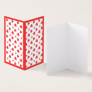 MINI HEARTS 4x3.5 Karte II / Vertikales Buchfalten
