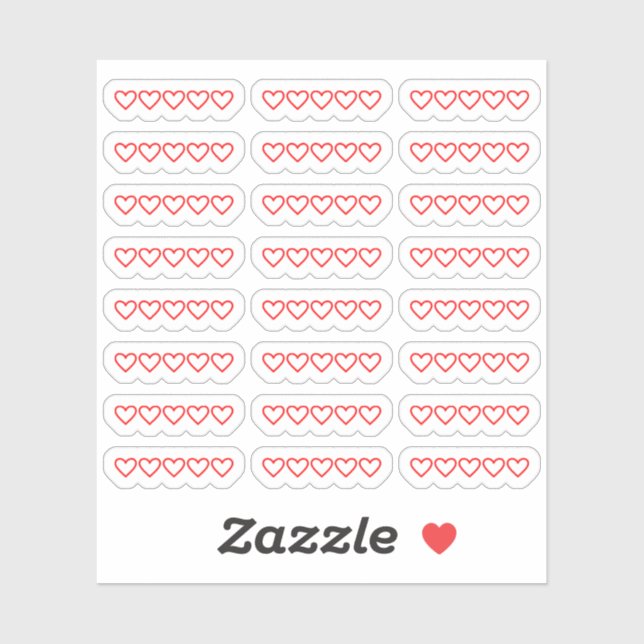 Mini Hearts Blank Book Movie Rating Bujo Planner Aufkleber (Blatt)