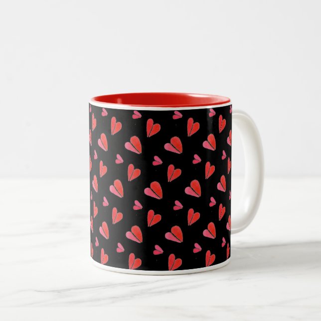 MINI HEARTS II Red Two Tone Tasse (VorderseiteRechts)