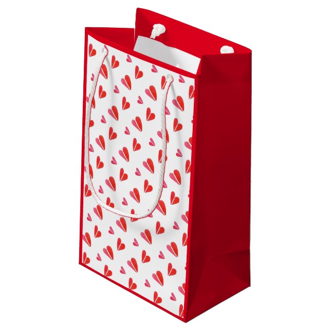 MINI HEARTS Kleine Geschenktasche Geschenktüte (Rückseite Schrägansicht)
